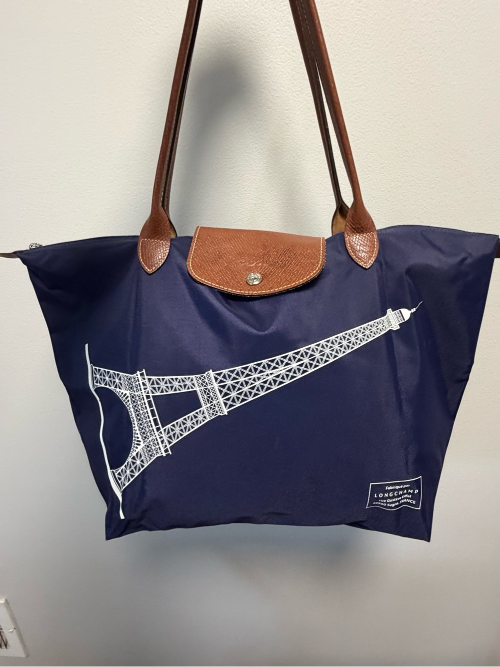 Longchamp Navy Eiffel Tower Le Pliage Tote